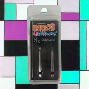 Naruto Shippuden Shonen Jump NEW 8g 316L Surgical Steel Spike Plugs Gauge